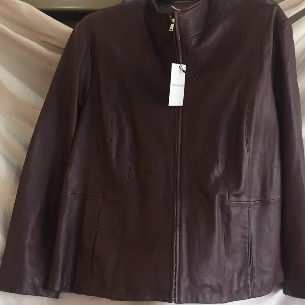 Brown leather jacket